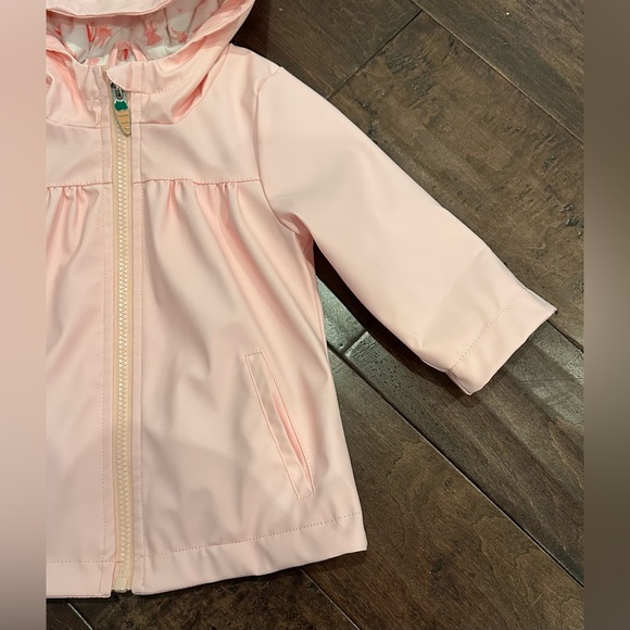 Target Cat & Jack 12M Pink Bunny Raincoat Pockets Jersey Cotton Lined Hooded - Picture 4 of 12